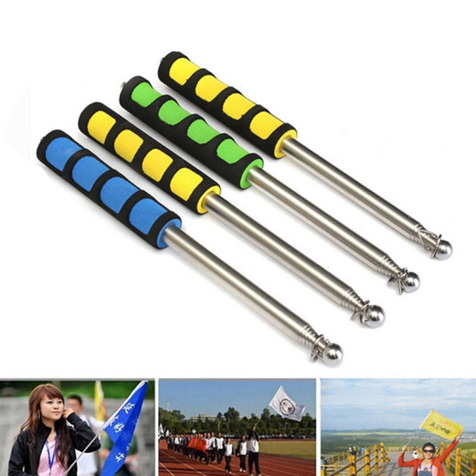 2M 9 Knots Telescopic Stainless Steel Rubber Sleeve Teaching Stick Guide Signal Flag, Random Color Delivery, 2M 9 Knots