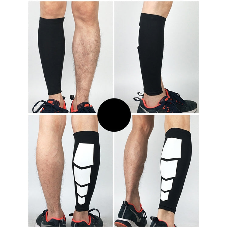 Black knee brace sleeves with white shield pads, worn on legs