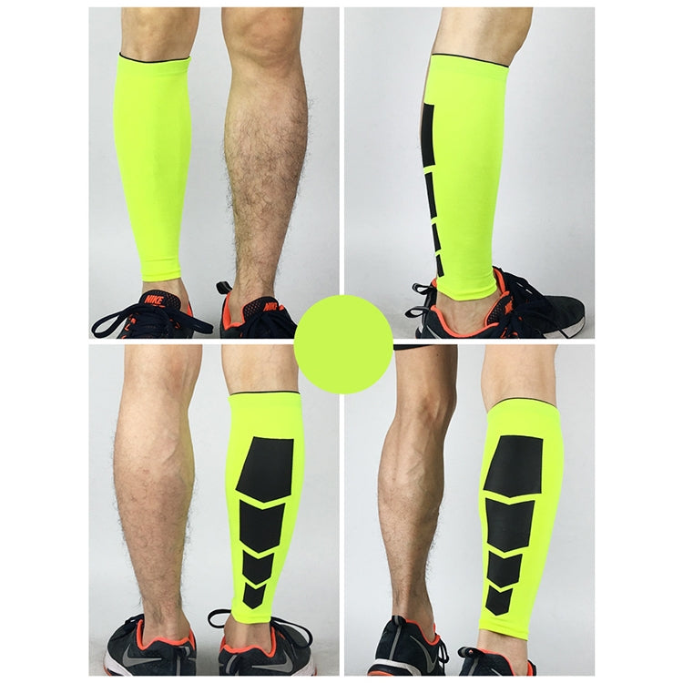 Neon green knee support sleeves, 2-pack, high-elastic with black panel detail