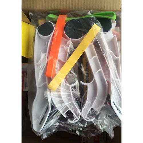 Packaged arm strength training device parts with multiple colored resistance bands