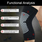 Black compression knee sleeves with white mesh panels and snug elastic cuffs
