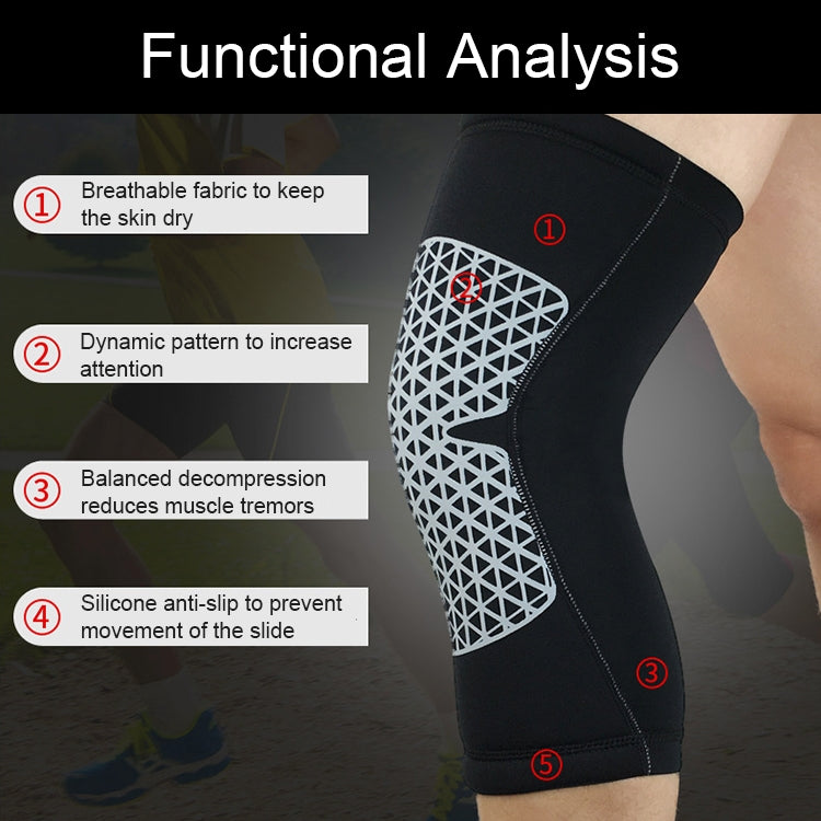 Black compression knee sleeves with white mesh panels and snug elastic cuffs