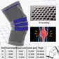Mesh knit knee support sleeve with blue bands, XL