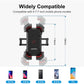 Black carbon-fiber style phone holder with red side grips and expandable arms