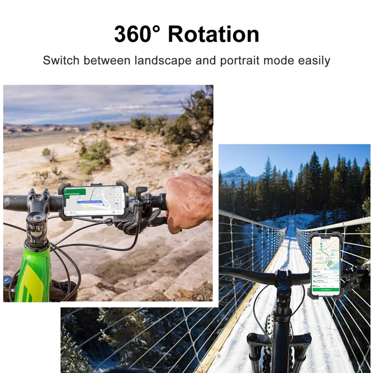 Black bike phone mount with rotating arm for landscape and portrait holding
