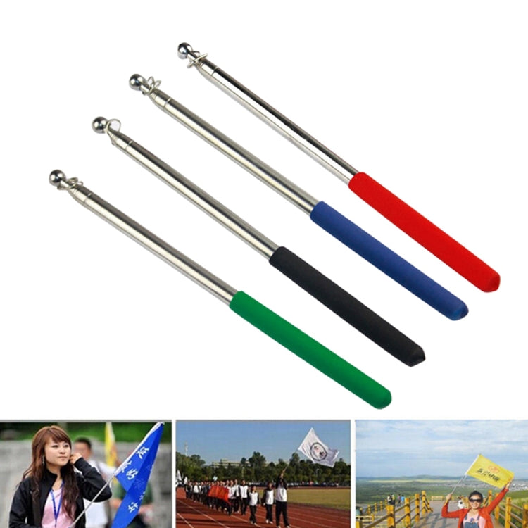 Telescopic stainless steel teaching pointer with colored rubber handle and ball tip