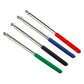 Set of six telescopic stainless steel teaching pointers with colored rubber grips