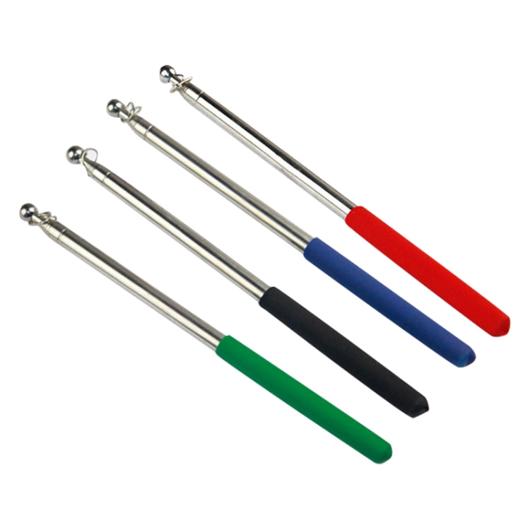 Set of six telescopic stainless steel teaching pointers with colored rubber grips