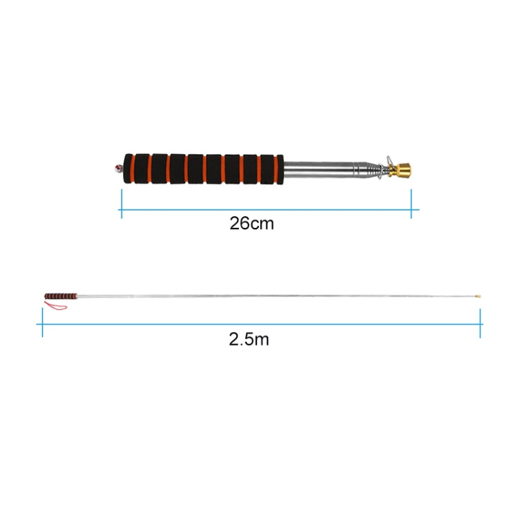 3M 11 Knots Telescopic Stainless Steel Sponge Golden Head Teaching Stick Guide Signal Flag, 3M 11 Knots