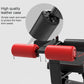 Black abdominal curl bench with red padded roller rollers and adjustable arm hardware