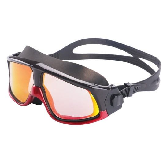 Colorful Large Frame Electroplating Anti-fog Silicone Swimming Goggles for Adults, 8801 (Red + Black), 8801 (Yellow + Black), 8801 (Silver + Black), 8801 (Blue + Black)