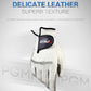 White left-hand golf glove with black wrist strap and perforated finger styling