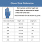 Glove size reference chart for men’s golf gloves, codes 22# to 27# with length