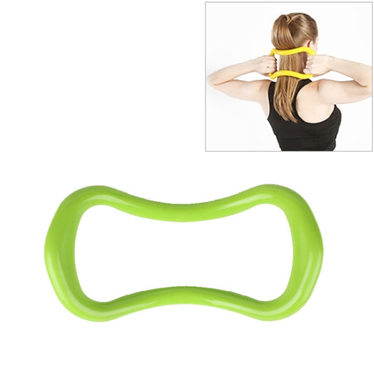 Green yoga training ring with smooth flexible loop for stretching and support
