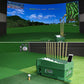 Green automatic tee up machine with club rack and standing tees