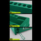 Close-up of green ball dispenser top with circular ball holes
