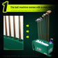 Green golf ball dispenser with ball bin and upright club rack