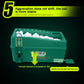 Green golf ball dispenser with ball tray and front side panel