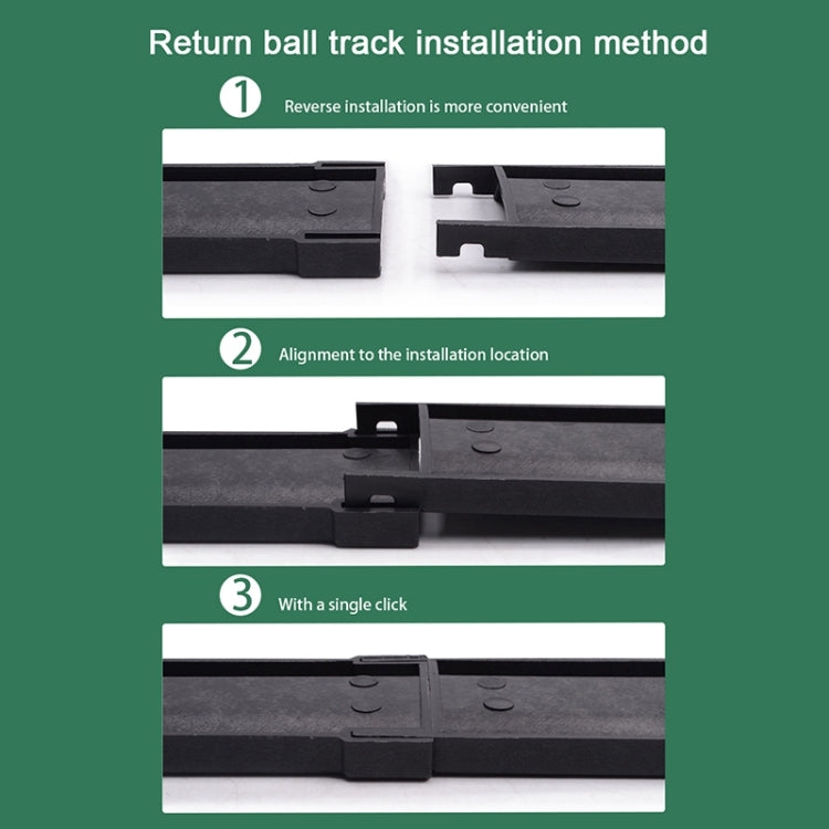 Putting mat track installation pieces with auto return channels, step-by-step layout