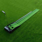 Golf mini putting mat trainer with push rod and auto ball return fairway