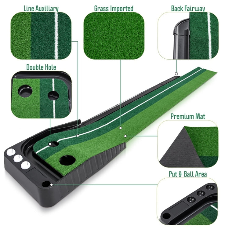 PGM Golf Mini Putting Mat Push Rod Trainer 3m, without Auto Ball Return Fairway, 3m, without Auto Ball Return Fairway