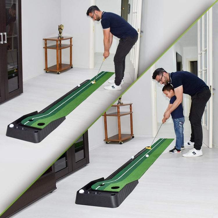 PGM Golf Mini Putting Mat Push Rod Trainer 3m, with Auto Ball Return Fairway, 3m, with Auto Ball Return Fairway
