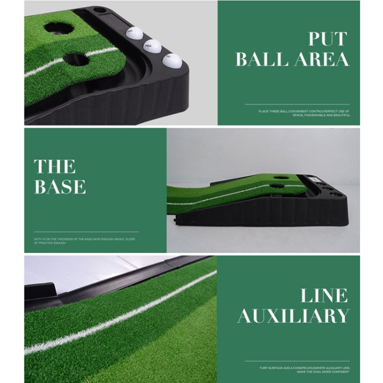 PGM Golf Mini Putting Mat Push Rod Trainer 3m, with Auto Ball Return Fairway, 3m, with Auto Ball Return Fairway