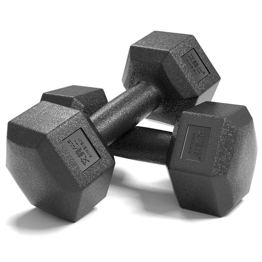 10KG A Pair Household Glue Fitness Hexagon Dumbbells, 10KG