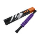 Purple segmented roller massage stick with black padded handles