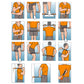 Massage stick illustrated in multiple stretching and massage positions