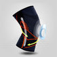 Navy/dark XL knee brace with red trim and round silicone non-slip support pad