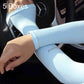 Light blue arm oversleeves with thumb opening and long sleeve coverage