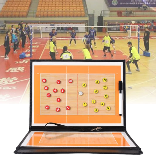 Volleyball Coach Board  Plate Handball Coaching Sets Volley Ball Equipment Training Magnetic Grains & Pen, Color folding