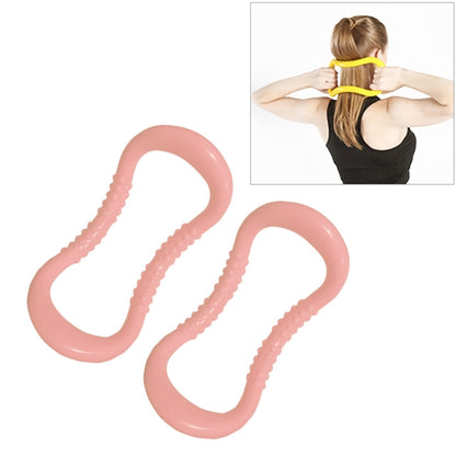 Light pink massage yoga stretching ring, double circle with raised point texture