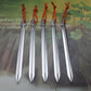 Aluminium tent peg set with rope, silver gray pegs