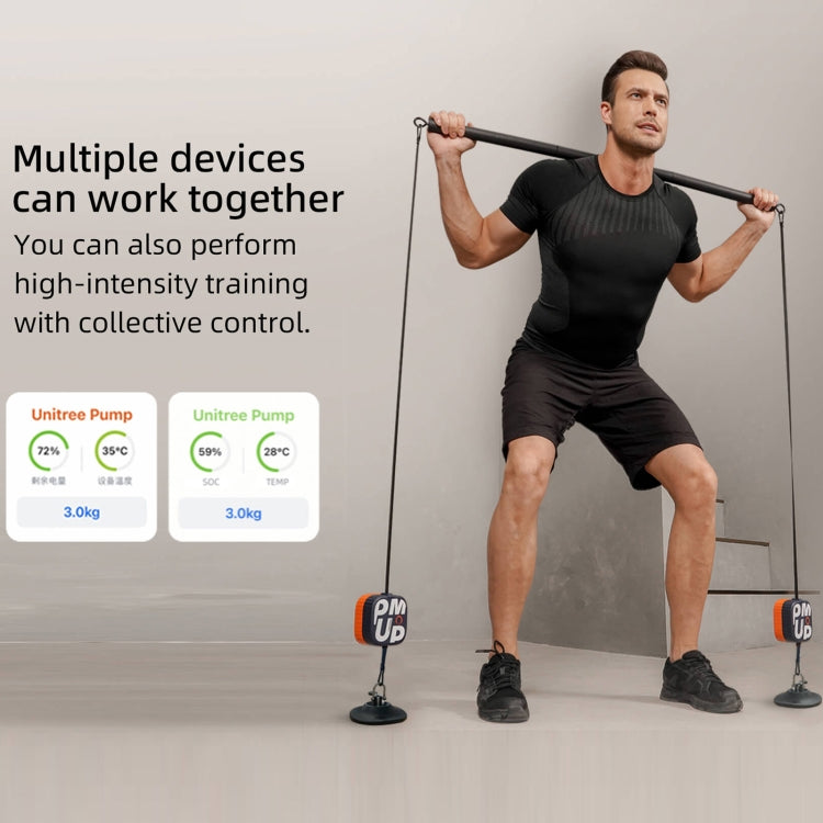 Portable home gym pump resistance cable machine with two stands and cable handles
