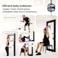 Portable home gym pump cable system demonstrating multiple strength exercise positions