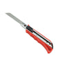 Utility paper cutter knife with angled stainless blade and red ergonomic handle