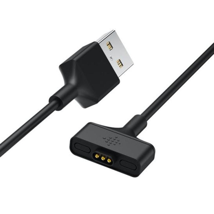 Black watch charging dock with gold pins and USB-A plug