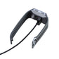 Black watch charging cradle with cable, side clips, and contact pads
