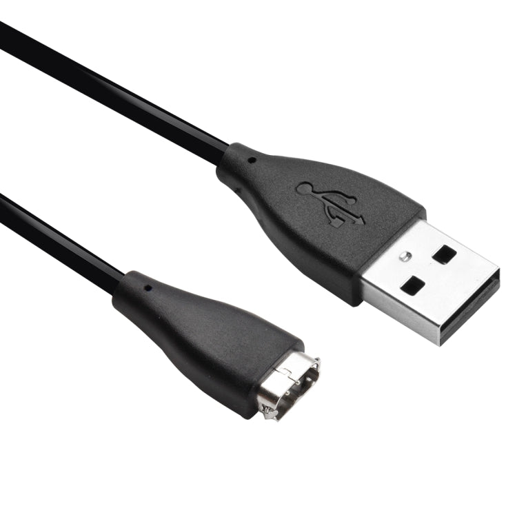 USB charging cable with Type-A plug and 3-pin connector end, dark cord