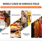 Thermal receipt printer infographic showing use cases for supermarket, catering, warehousing, and clothing.