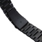 Black watch band underside and clasp lever, branding on clasp plate visible