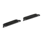 Black metal strap connector buckles with screw holes, set of two