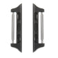 Black Apple Watch 42mm metal strap connectors, two-piece set with aligned slots