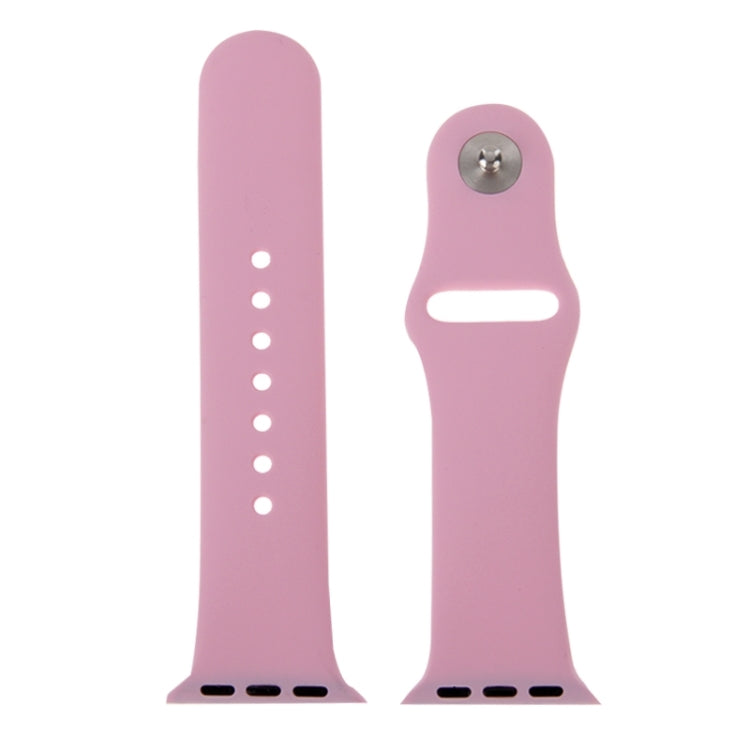 Pink rubber watch band with pin-and-tuck closure, two-piece view