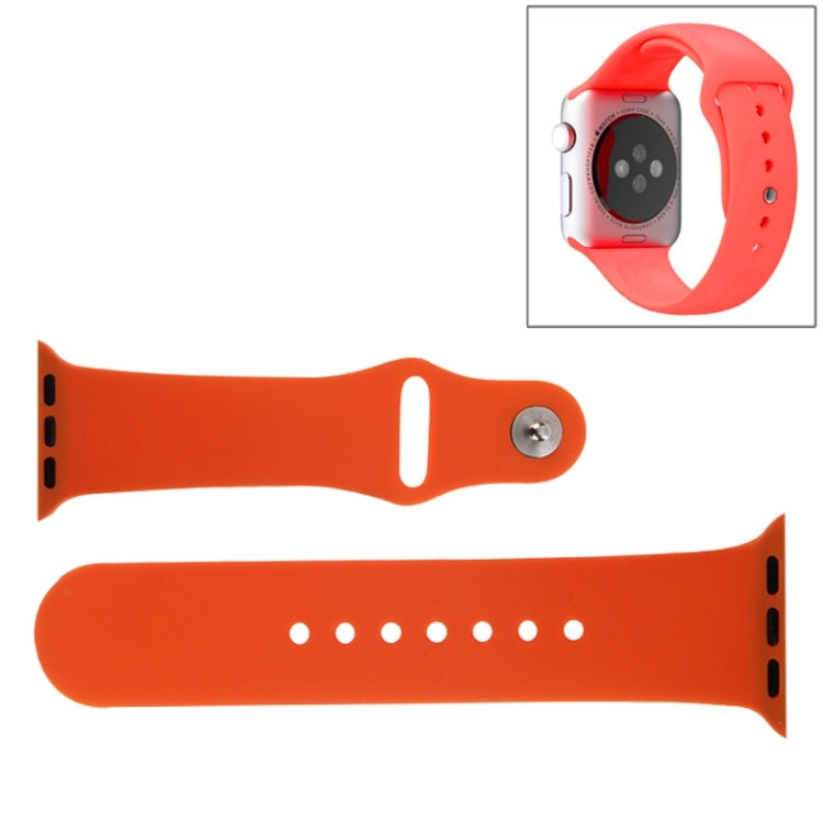High-performance rubber Apple Watch Sport band (orange) with pin-and-tuck closure