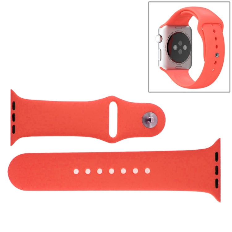 High-performance rubber Apple Watch Sport band (coral red) with pin-and-tuck closure