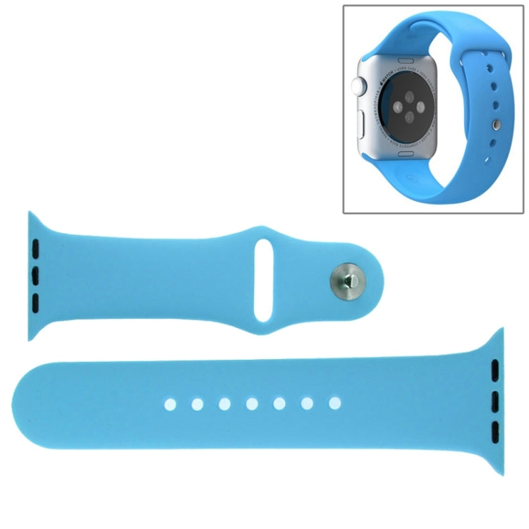High-performance rubber Apple Watch Sport band (blue) with pin-and-tuck closure