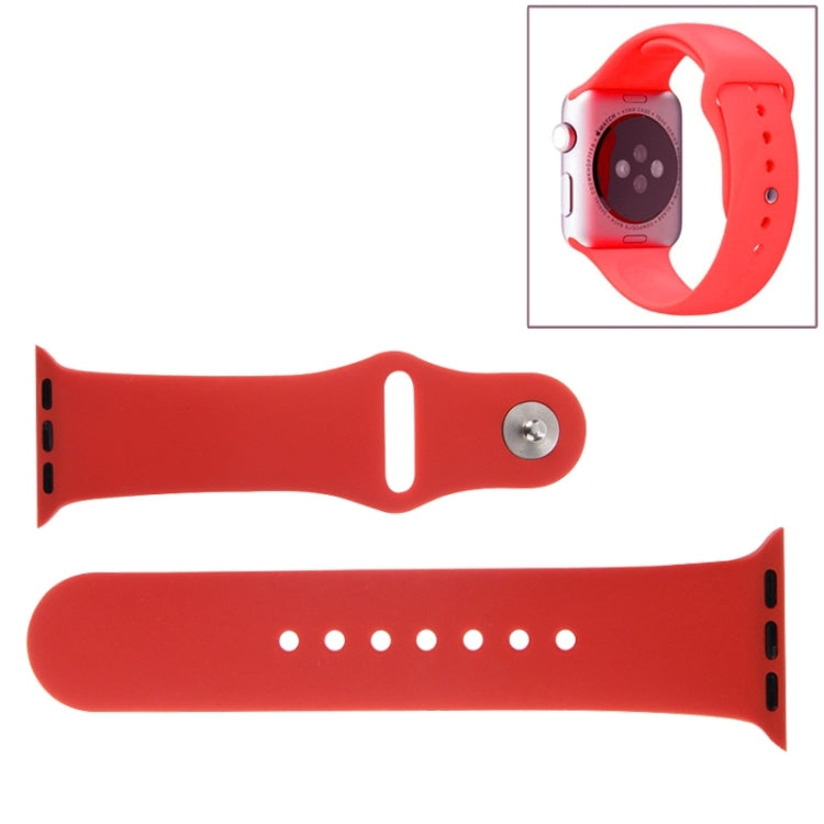 High-performance rubber Apple Watch Sport band (red) with pin-and-tuck closure